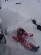 Katie eating snow