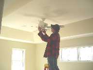 Dave Krause the electrician in master bedroom