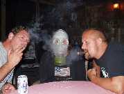 Me and Juri testing out cousin Michael's Army Navy store purchase