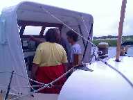 Micael John and Michael Joe on Coast Gard rescue boat